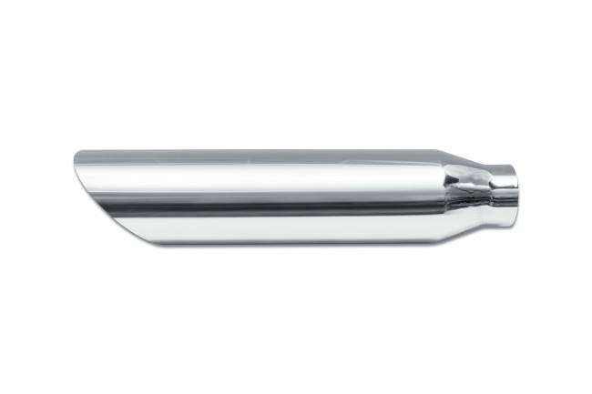 Street Style - Street Style - SS5818AC Polished Stainless Single Wall Exhaust Tip - 4.0" 45° Angle Cut Outlet / 2.5" Inlet / 18.0" Length - Image 2
