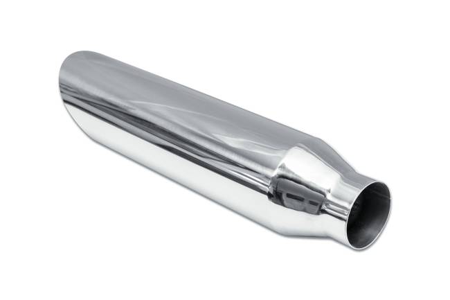 Street Style - Street Style - SS5818AC Polished Stainless Single Wall Exhaust Tip - 4.0" 45° Angle Cut Outlet / 2.5" Inlet / 18.0" Length - Image 3