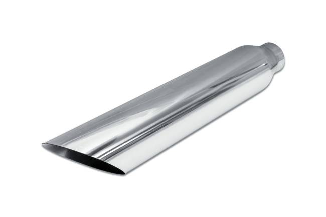 Street Style - Street Style - SS5822AC Polished Stainless Single Wall Exhaust Tip - 4.0" 45° Angle Cut Outlet / 2.5" Inlet / 22.0" Length - Image 1