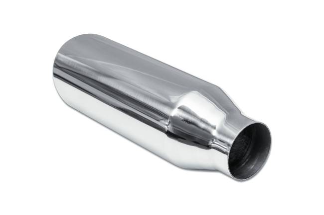 Street Style - Street Style - SS5812RAC Polished Stainless Single Wall Exhaust Tip - 4.0" 15° Angle Cut Rolled Edge Outlet / 2.5" Inlet / 12.0" Length - Image 3
