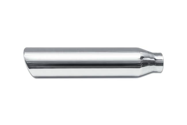 Street Style - Street Style - SS5818RAC Polished Stainless Single Wall Exhaust Tip - 4.0" 15° Angle Cut Rolled Edge Outlet / 2.5" Inlet / 18.0" Length - Image 2