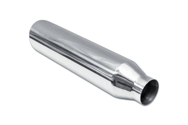 Street Style - Street Style - SS5818RAC Polished Stainless Single Wall Exhaust Tip - 4.0" 15° Angle Cut Rolled Edge Outlet / 2.5" Inlet / 18.0" Length - Image 3