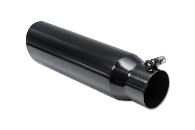 Street Style - Street Style - SS6815RABBLK Black Powder Coat Single Wall Exhaust Tip - 4.0" 15° Angle Cut Rolled Edge Outlet / 3.0" Inlet / 15.0" Length - Image 3