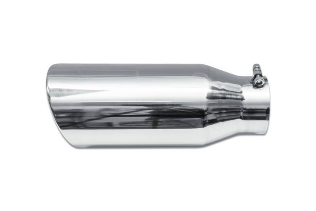 Street Style - Street Style - SS8015RAB Polished Stainless Single Wall Exhaust Tip - 6.0" 15° Angle Cut Rolled Edge Outlet / 4.0" Inlet / 15.0" Length - Image 2
