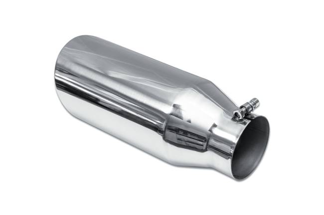 Street Style - Street Style - SS8015RAB Polished Stainless Single Wall Exhaust Tip - 6.0" 15° Angle Cut Rolled Edge Outlet / 4.0" Inlet / 15.0" Length - Image 3