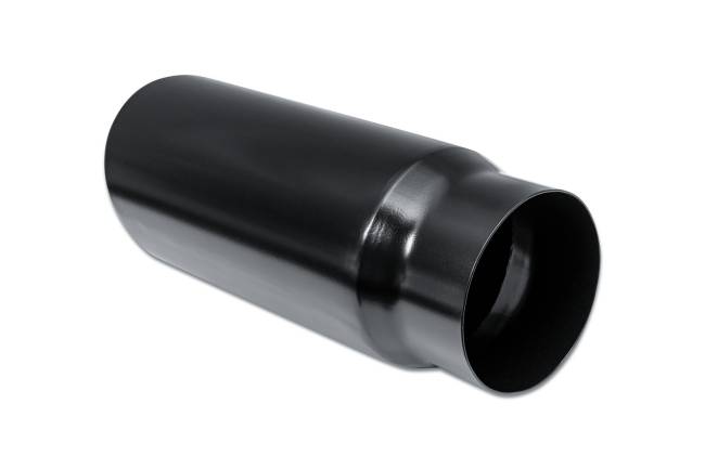 Street Style - Street Style - SS506015RACBLK Black Powder Coat Single Wall Exhaust Tip - 6.0" 15° Angle Cut Rolled Edge Outlet / 5.0" Inlet / 15.0" Length - Image 3