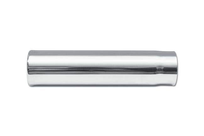 Street Style - Street Style - SS007B Polished Stainless Single Wall Exhaust Tip - 2.25" Straight Cut Rolled Edge Outlet / 2.0" Inlet / 10.0" Length - Image 2