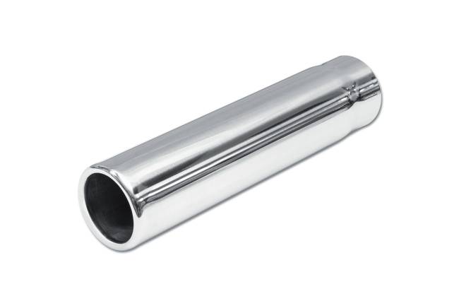 Street Style - Street Style - SS007B Polished Stainless Single Wall Exhaust Tip - 2.25" Straight Cut Rolled Edge Outlet / 2.0" Inlet / 10.0" Length - Image 1