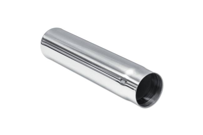 Street Style - Street Style - SS007B Polished Stainless Single Wall Exhaust Tip - 2.25" Straight Cut Rolled Edge Outlet / 2.0" Inlet / 10.0" Length - Image 3