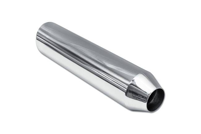 Street Style - Street Style - SS244018RAC Polished Stainless Single Wall Exhaust Tip - 4.0" 15° Angle Cut Rolled Edge Outlet / 2.25" Inlet / 18.0" Length - Image 3
