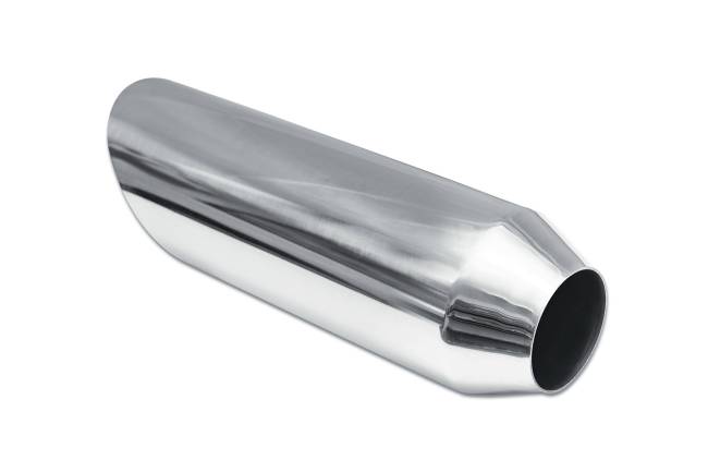 Street Style - Street Style - SS254012AC Polished Stainless Single Wall Exhaust Tip - 4.0" 45° Angle Cut Outlet / 2.5" Inlet / 12.0" Length - Image 3