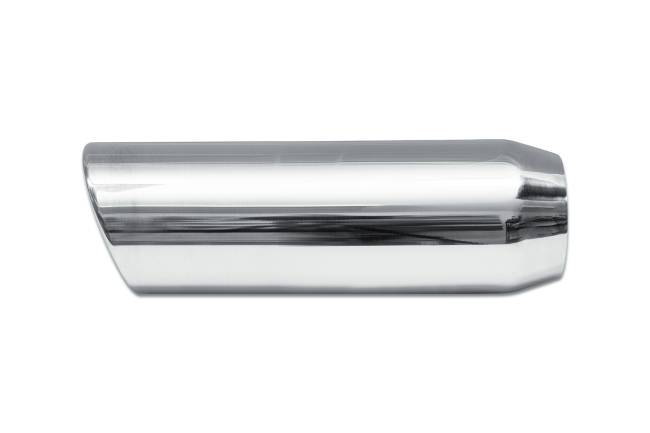 Street Style - Street Style - SS304012RAC Polished Stainless Single Wall Exhaust Tip - 15° 4.0" Angle Cut Rolled Edge Outlet / 3.0" Inlet / 12.0" Length - Image 2