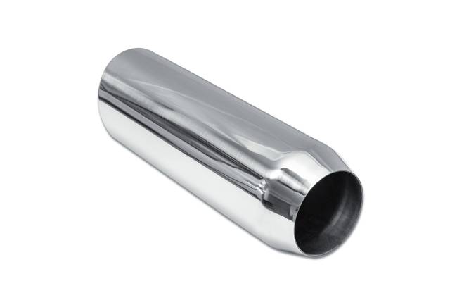 Street Style - Street Style - SS304012RAC Polished Stainless Single Wall Exhaust Tip - 15° 4.0" Angle Cut Rolled Edge Outlet / 3.0" Inlet / 12.0" Length - Image 3