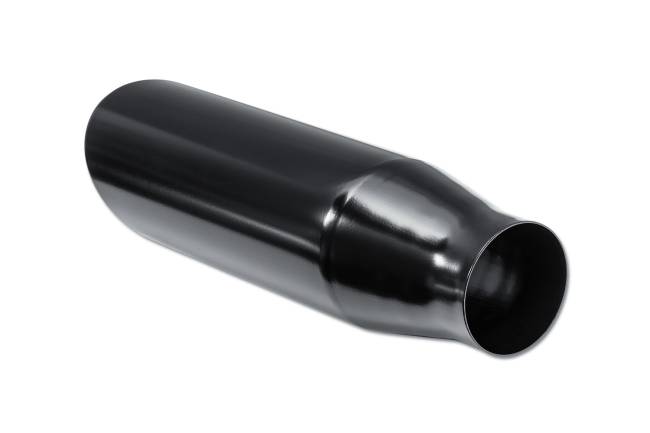 Street Style - Street Style - SS355015RACBLK Black Powder Coat Double Wall Exhaust Tip - 5.0" 15° Angle Cut Rolled Edge Outlet / 3.5" Inlet / 15.0" Length - Image 3