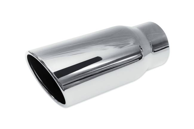 Street Style - Street Style - SS405012RAC Polished Single Wall Exhaust Tip - 5.0" 15° Angle Cut Rolled Edge Outlet / 4.0" Inlet / 12.0" Length - Image 1