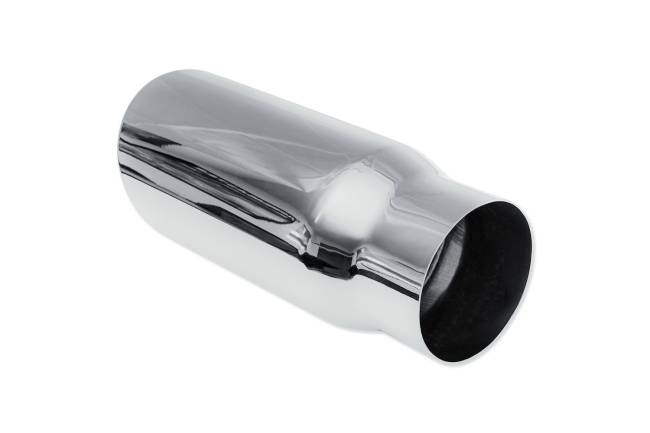 Street Style - Street Style - SS405012RAC Polished Single Wall Exhaust Tip - 5.0" 15° Angle Cut Rolled Edge Outlet / 4.0" Inlet / 12.0" Length - Image 3