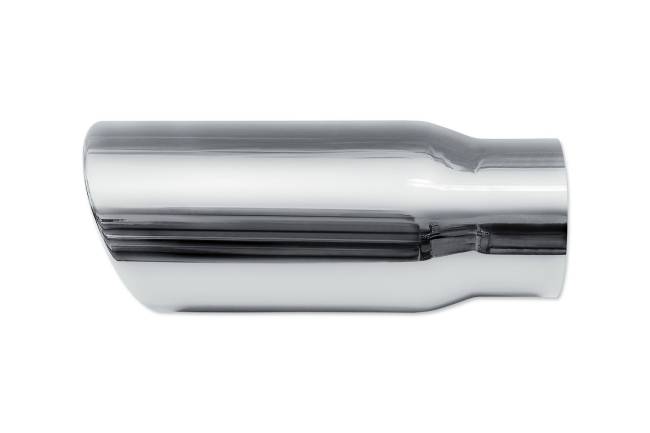 Street Style - Street Style - SS405012RAC Polished Single Wall Exhaust Tip - 5.0" 15° Angle Cut Rolled Edge Outlet / 4.0" Inlet / 12.0" Length - Image 2