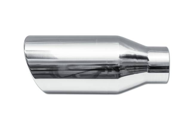 Street Style - Street Style - SS406015RAC Polished Stainless Single Wall Exhaust Tip - 6.0" 15° Angle Cut Rolled Edge Outlet / 4.0" Inlet / 15.0" Length - Image 2