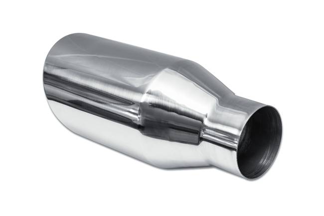 Street Style - Street Style - SS406015RAC Polished Stainless Single Wall Exhaust Tip - 6.0" 15° Angle Cut Rolled Edge Outlet / 4.0" Inlet / 15.0" Length - Image 3