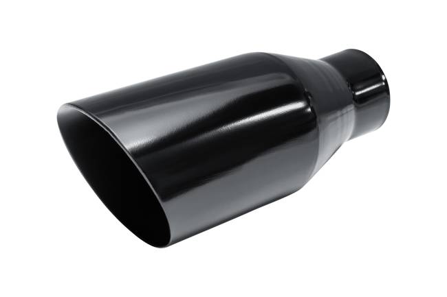 Street Style - Street Style - SS407015ACBLK Black Powder Coat Single Wall Exhaust Tip - 7.0" 15° Angle Cut Outlet / 4.0" Inlet / 15.0" Length - Image 1