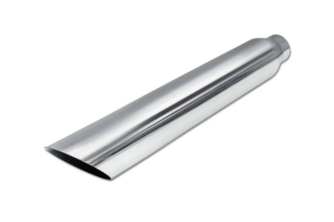 Street Style - Street Style - SS4722AC Polished Stainless Single Wall Exhaust Tip - 3.5" 45° Angle Cut Outlet / 2.25" Inlet / 22.0" Length - Image 1