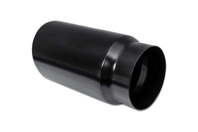 Street Style - Street Style - SS507015RACBLK Black Powder Coat Single Wall Exhaust Tip - 7.0" 15° Angle Cut Rolled Edge Outlet / 5.0" Inlet / 15.0" Length - Image 3