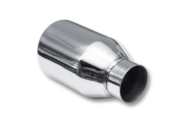 Street Style - Street Style - SS076 Polished Stainless Double Wall Exhaust Tip - 4.0" Straight Cut Rolled Edge Outlet / 2.25" Inlet / 7.0" Length - Image 3