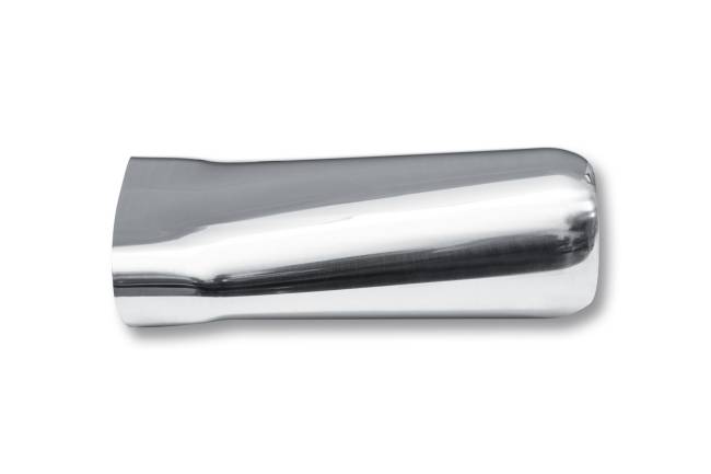 Street Style - Street Style - SS114 Polished Stainless Single Wall Exhaust Tip - 4.0" x 1.75" Oval Angle Cut Outlet / 2.25" Inlet / 8.0" Length - Image 2