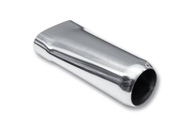 Street Style - Street Style - SS114 Polished Stainless Single Wall Exhaust Tip - 4.0" x 1.75" Oval Angle Cut Outlet / 2.25" Inlet / 8.0" Length - Image 3