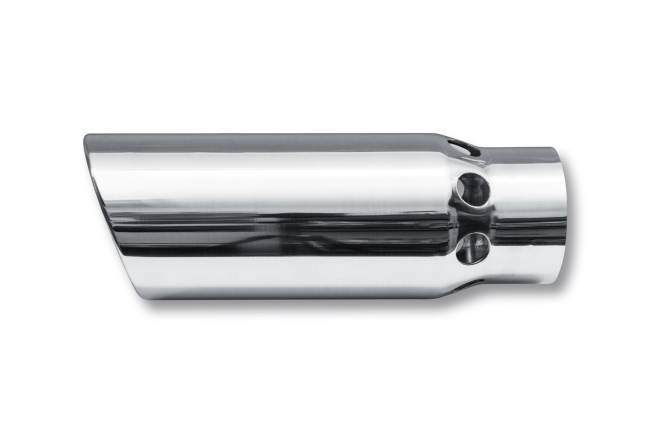 Street Style - Street Style - SS405014RAC Polished Stainless Single Wall Exhaust Tip - 5.0" 15° Angle Cut Rolled Edge Outlet / 4.0" Inlet / 15.0" Length - Image 2