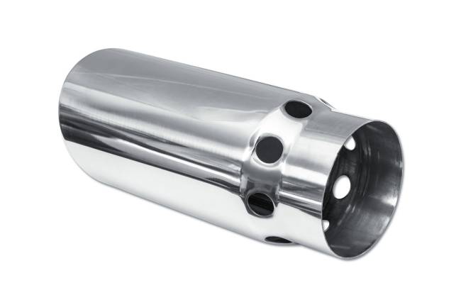 Street Style - Street Style - SS506014RAC Polished Stainless Single Wall Exhaust Tip - 6.0" 15° Angle Cut Rolled Edge Outlet / 5.0" Inlet / 15.0" Length - Image 3