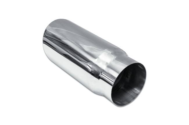 Street Style - Street Style - SS506015RAC Polished Stainless Single Wall Exhaust Tip - 6.0" 15° Angle Cut Rolled Edge Outlet / 5.0" Inlet / 15.0" Length - Image 3