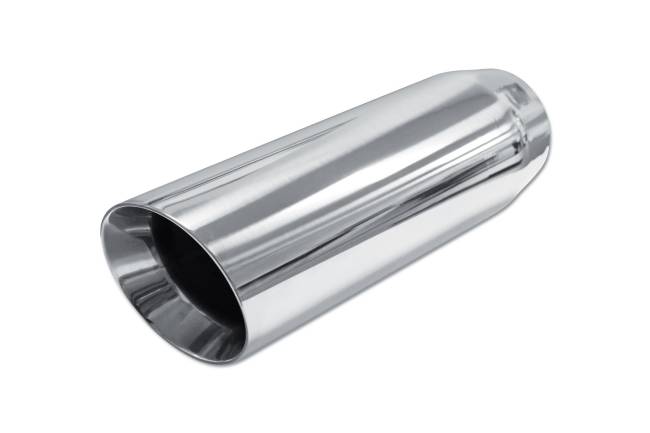Street Style - Street Style - SS038S Polished Stainless Double Wall Exhaust Tip - 4.0" Angle Cut Outlet / 3.0" Inlet / 12.0" Length - Image 1