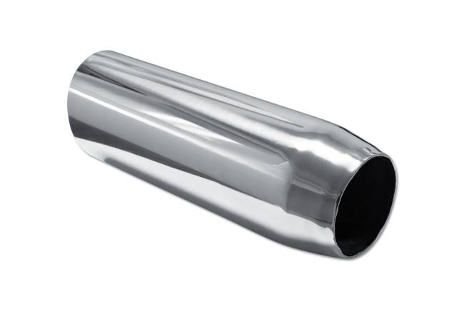Street Style - Street Style - SS038S Polished Stainless Double Wall Exhaust Tip - 4.0" Angle Cut Outlet / 3.0" Inlet / 12.0" Length - Image 3