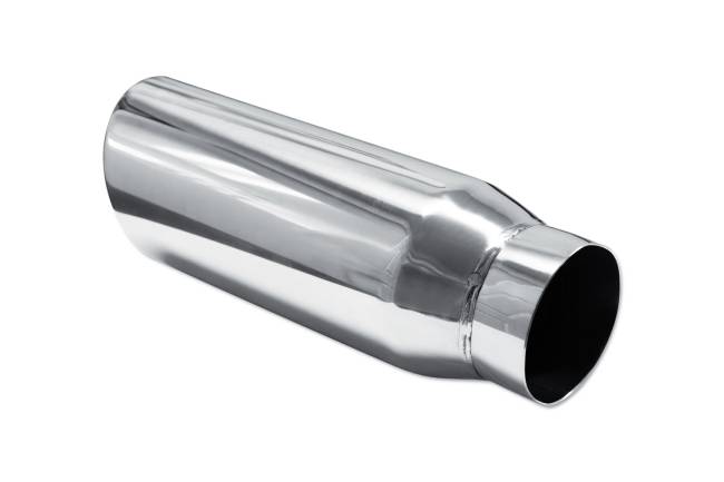 Street Style - Street Style - SS304052-12 Polished Stainless Double Wall Exhaust Tip - 4.0" Angle Cut Rolled Edge Outlet / 3.0" Inlet / 12.0" Length - Image 3