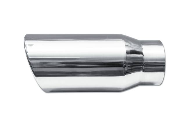 Street Style - Street Style - SS507015RAC Polished Stainless Single Wall Exhaust Tip - 7.0" 15° Angle Cut Rolled Edge Outlet / 5.0" Inlet / 15.0" Length - Image 2