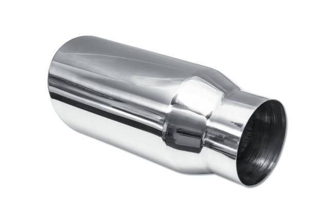 Street Style - Street Style - SS507015RAC Polished Stainless Single Wall Exhaust Tip - 7.0" 15° Angle Cut Rolled Edge Outlet / 5.0" Inlet / 15.0" Length - Image 3