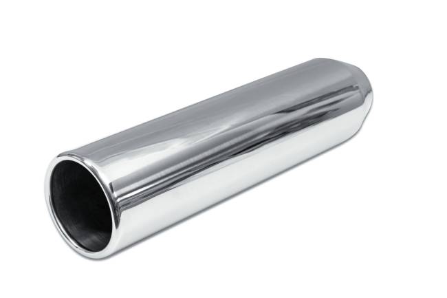 Street Style - Street Style - SS254016RPL Polished Stainless Single Wall Exhaust Tip - 4.0" Straight Cut Rolled Edge Outlet / 2.5" Inlet / 16.0" Length - Image 1