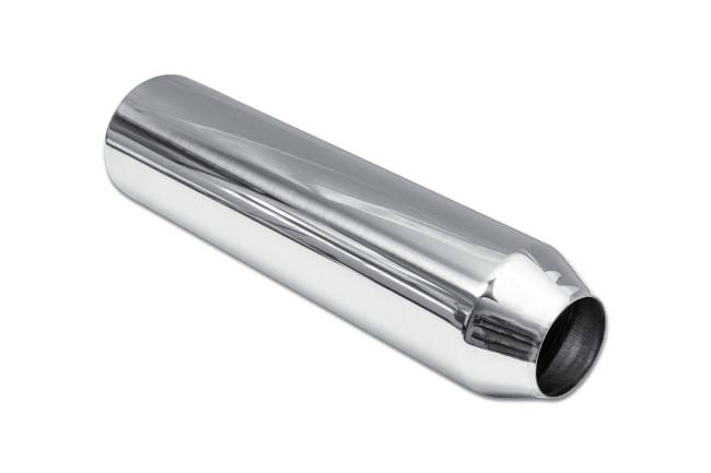 Street Style - Street Style - SS254016RPL Polished Stainless Single Wall Exhaust Tip - 4.0" Straight Cut Rolled Edge Outlet / 2.5" Inlet / 16.0" Length - Image 3