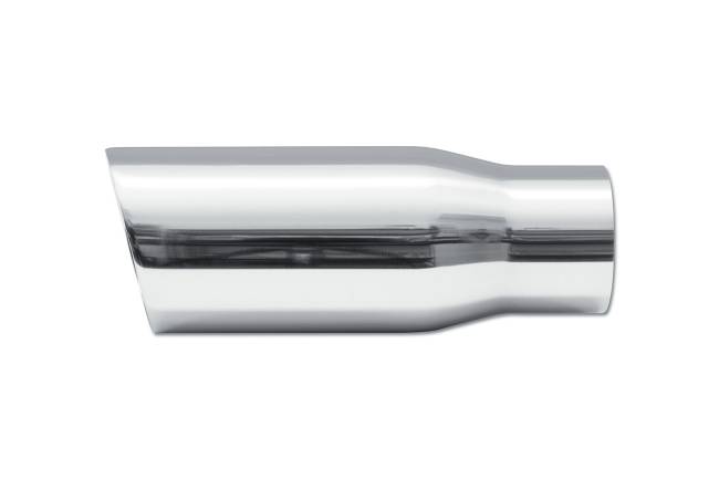 Street Style - Street Style - SS24113A Polished Stainless Double Wall Exhaust Tip - 3.0" Angle Cut Outlet / 2.25" Inlet / 8.0" Length - Image 2