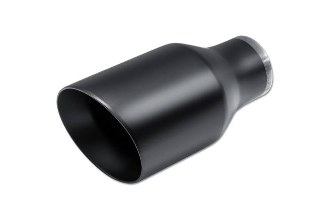 Street Style - Street Style - SS24113CBLK Black Powder Coat Double Wall Exhaust Tip - 3.5" Angle Cut Outlet / 2.25" Inlet / 7.0" Length - Image 1