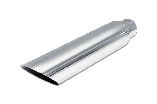 Street Style - Street Style - SS5718AC Universal Polished Stainless Single Wall Exhaust Tip - 3.5" 45° Angle Cut Outlet / 2.5" Inlet / 18.0" Length - Image 2