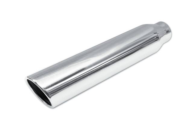 Street Style - Street Style - SS5718RAC Universal Polished Stainless Single Wall Exhaust Tip - 3.5" 15° Angle Cut Rolled Edge Outlet / 2.5" Inlet / 18.0" Length - Image 2