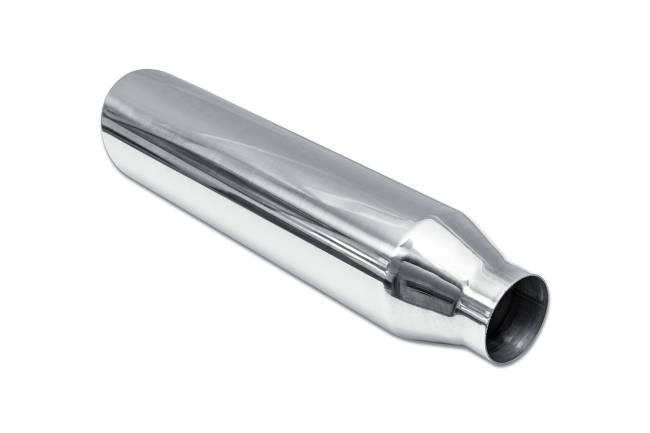 Street Style - Street Style - SS5718RAC Universal Polished Stainless Single Wall Exhaust Tip - 3.5" 15° Angle Cut Rolled Edge Outlet / 2.5" Inlet / 18.0" Length - Image 3